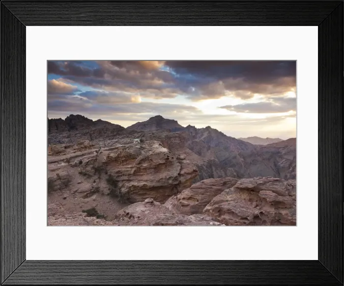 Framed Print : Jordan, Petra-Wadi Musa, Ancient Nabatean City of Petra, mountain landscape by Framed Print : Jordan, Petra-Wadi Musa, Ancient Nabatean City of Petra, mountain landscape by
