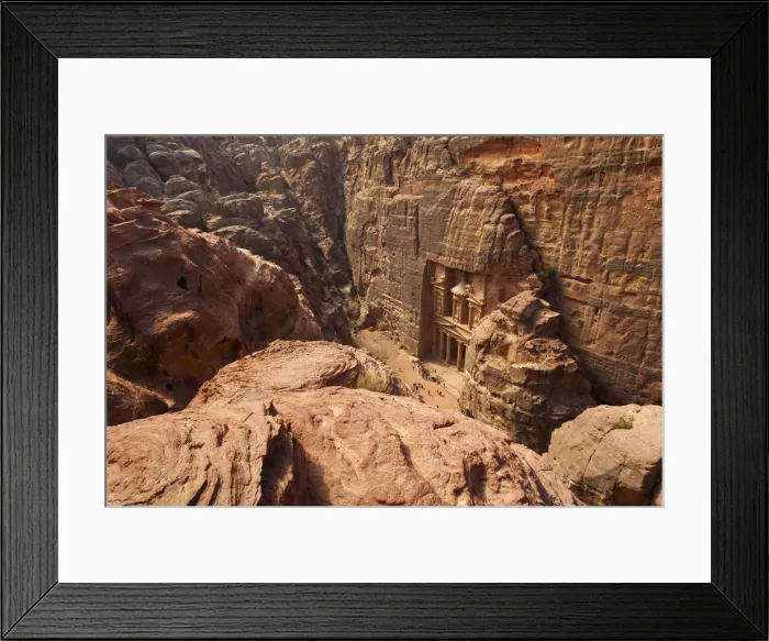 Framed Print : Jordan, Petra-Wadi Musa, Ancient Nabatean City of Petra, elevated view of the Treasury Framed Print : Jordan, Petra-Wadi Musa, Ancient Nabatean City of Petra, elevated view of the Treasury