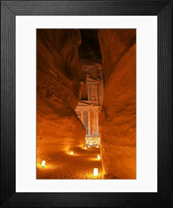 Framed Print : Treasury Lit By Candles At Night, Petra, Jordan, Middle East Framed Print : Treasury Lit By Candles At Night, Petra, Jordan, Middle East