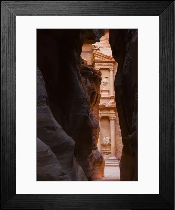 Framed Print : Jordan, Petra-Wadi Musa, Ancient Nabatean City of Petra, The Treasury, Al-Khaznei