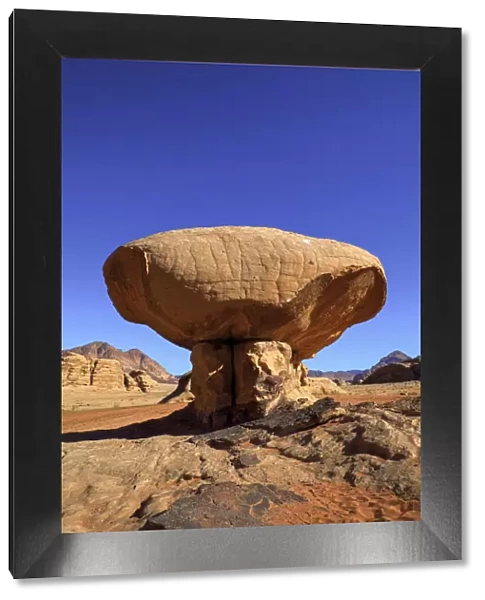 Mushroom Shaped Rock, Wadi Rum, Jordan, Middle East