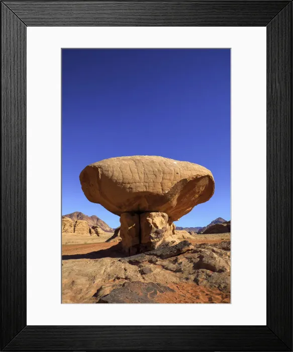 Framed Print : Mushroom Shaped Rock, Wadi Rum, Jordan, Middle East Framed Print : Mushroom Shaped Rock, Wadi Rum, Jordan, Middle East