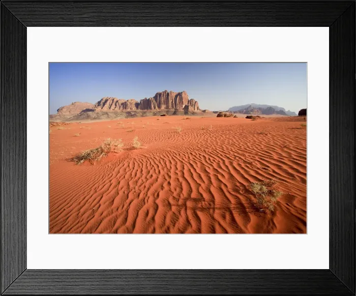 Framed Print : Wadi Rum Desert and Jebel Qattar mountain, Jordan
