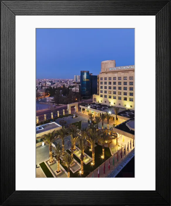 Framed Print : Jordan, Amman, elevated view of Intercontinental Hotel Framed Print : Jordan, Amman, elevated view of Intercontinental Hotel