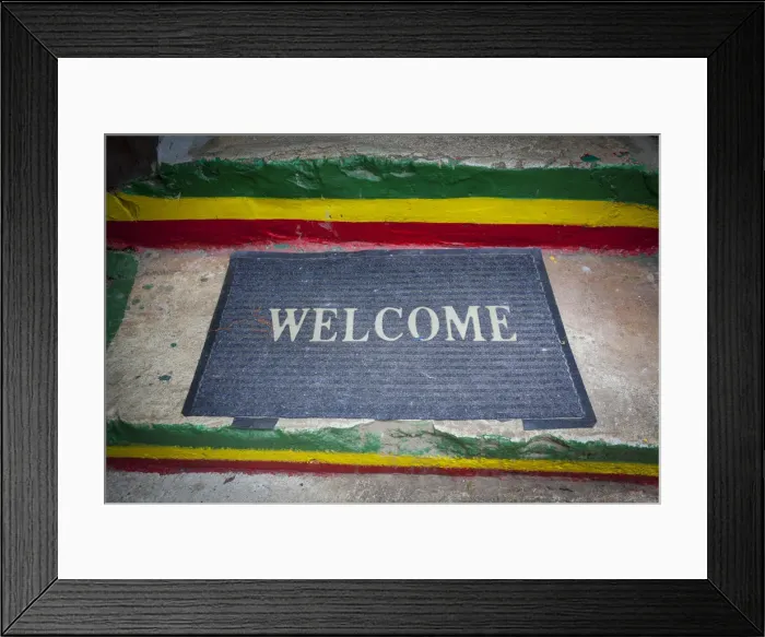 Framed Print : Entrance to Bob Marleys old dwelling, Mount Zion, Bob Marley Mausoleum, 9 Mile, St Framed Print : Entrance to Bob Marleys old dwelling, Mount Zion, Bob Marley Mausoleum, 9 Mile, St