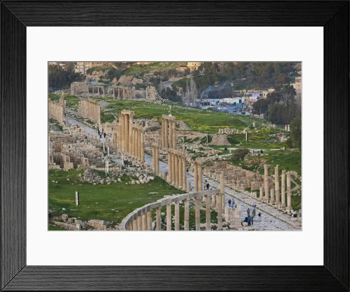 Framed Print : Jordan, Jerash, Roman-era city ruins, overview, late afternoon Framed Print : Jordan, Jerash, Roman-era city ruins, overview, late afternoon