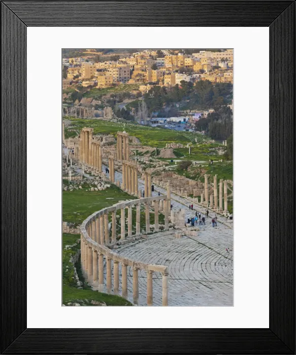 Framed Print : Jordan, Jerash, Roman-era city ruins, overview, late afternoon Framed Print : Jordan, Jerash, Roman-era city ruins, overview, late afternoon