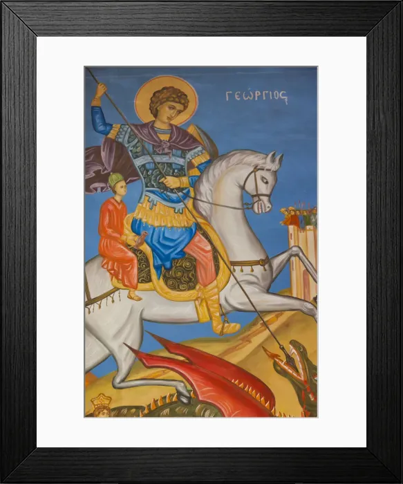 Framed Print : Jordan, Kings Highway, Madaba, St. Georges Church, interior religious paintings Framed Print : Jordan, Kings Highway, Madaba, St. Georges Church, interior religious paintings