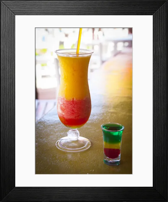 Framed Print : Frozen Bob Marley Cocktail, Doctors Cave Beach, Montego Bay, St Framed Print : Frozen Bob Marley Cocktail, Doctors Cave Beach, Montego Bay, St