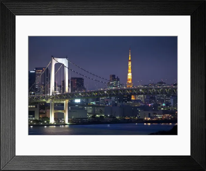 Framed Print : Rainbow bridge and Tokyo Bay from Odaiba, Tokyo, Japan Framed Print : Rainbow bridge and Tokyo Bay from Odaiba, Tokyo, Japan