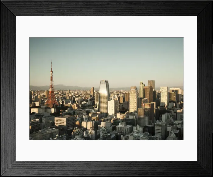 Framed Print : Tokyo Tower and Mt. Fuji from Shiodome, Tokyo, Japan Framed Print : Tokyo Tower and Mt. Fuji from Shiodome, Tokyo, Japan