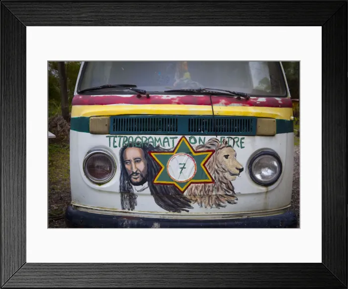 Framed Print : Old Rastafarian VW Bus, Blue Mountains, Kingston, St. Andrew Parish, Jamaica, Caribbean Framed Print : Old Rastafarian VW Bus, Blue Mountains, Kingston, St. Andrew Parish, Jamaica, Caribbean