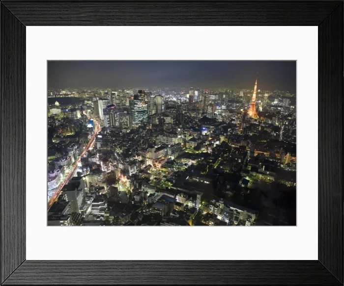 Framed Print : Japan, Honshu Island, Aerial View of Tokyo from Roppongi Tower