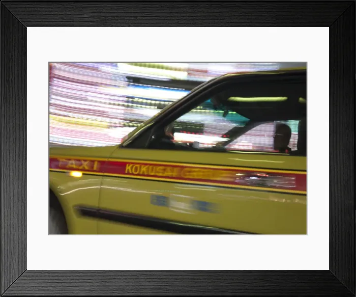Framed Print : Taxi in Ginza, Tokyo, Japan Framed Print : Taxi in Ginza, Tokyo, Japan