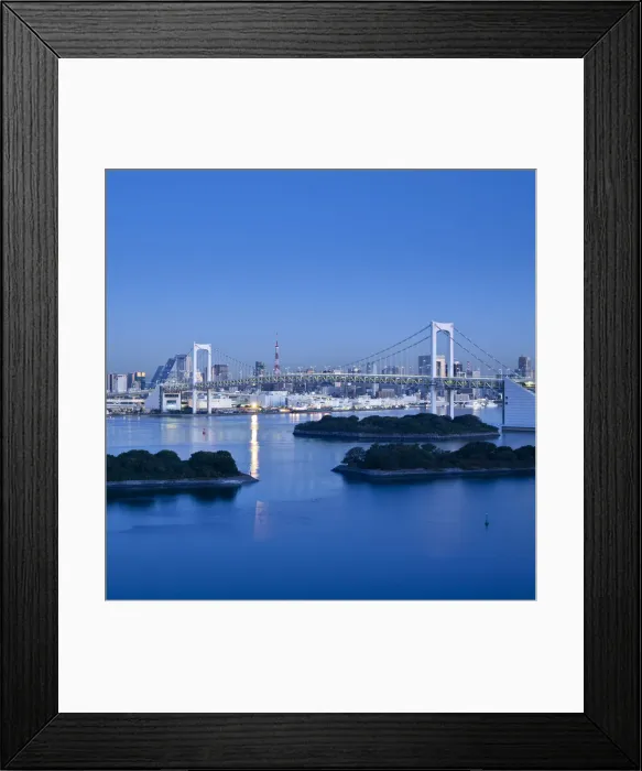 Framed Print : Rainbow bridge and Tokyo Bay from Odaiba, Tokyo, Japan Framed Print : Rainbow bridge and Tokyo Bay from Odaiba, Tokyo, Japan