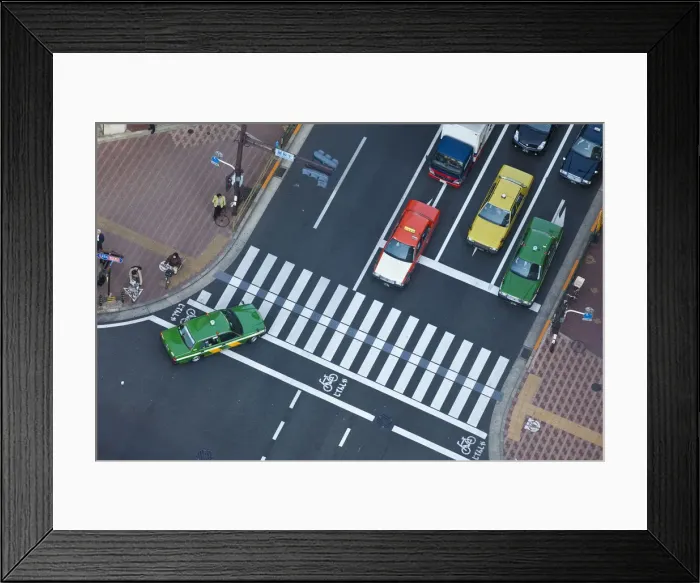 Framed Print : Pedestrian crossing and intersection, Tokyo, Japan Framed Print : Pedestrian crossing and intersection, Tokyo, Japan