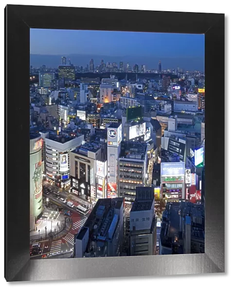 Asia, Japan, Tokyo, Shinjuku skyline viewed from Shibuya - elevated