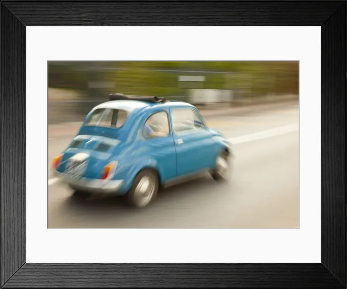 Framed Print : Fiat 500 in Rapallo, Riviera di Levante, Liguria, Italy Framed Print : Fiat 500 in Rapallo, Riviera di Levante, Liguria, Italy