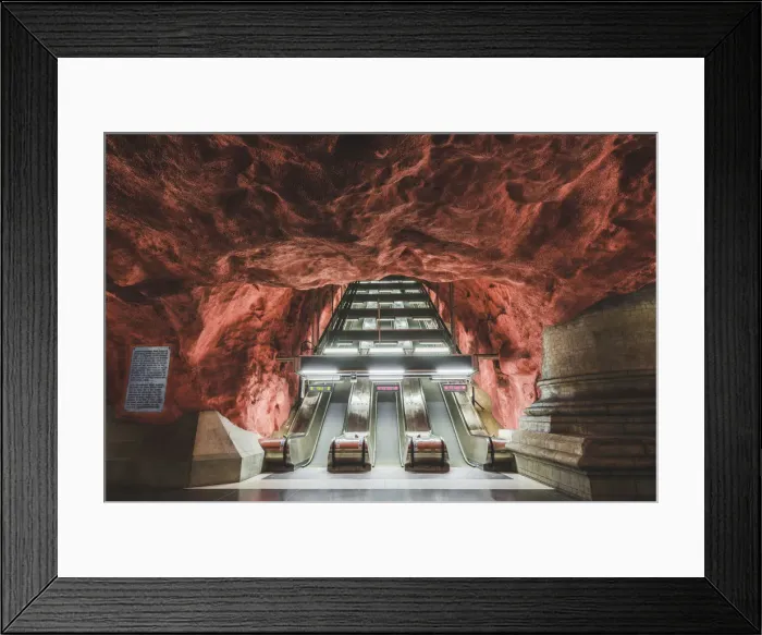 Framed Print : Stockholm, Sweden, Northern Europe. Decorated underground metro station Framed Print : Stockholm, Sweden, Northern Europe. Decorated underground metro station