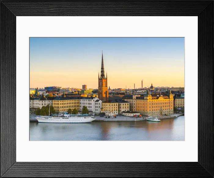 Framed Print : Stockholm, Sweden, Northern Europe. High angle view over Riddarholmen Framed Print : Stockholm, Sweden, Northern Europe. High angle view over Riddarholmen