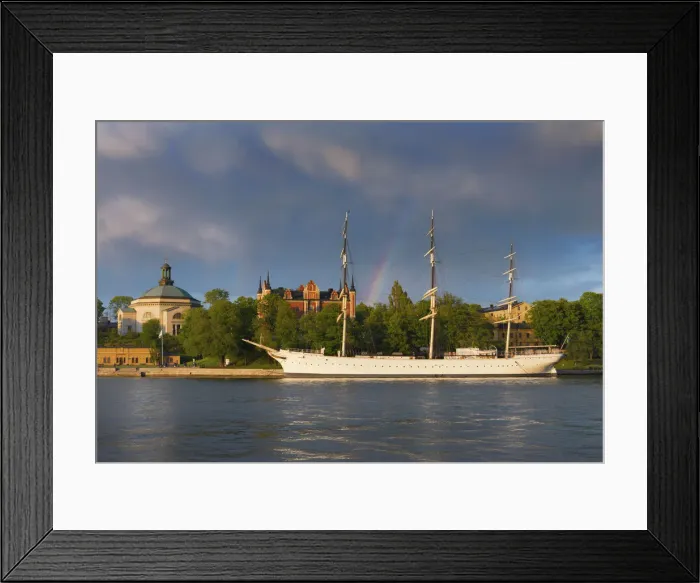 Framed Print : Sweden, Stockholm, Historic ship at Chapman
