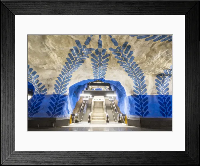 Framed Print : Stockholm, Sweden, Northern Europe. Decorated underground metro station Framed Print : Stockholm, Sweden, Northern Europe. Decorated underground metro station