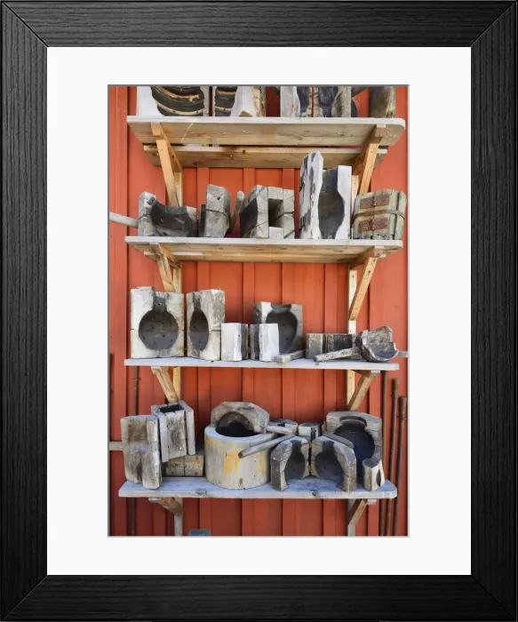 Framed Print : Molds for the traditional glass-blowing workshop at Skansen. Stockholm, Sweden Framed Print : Molds for the traditional glass-blowing workshop at Skansen. Stockholm, Sweden