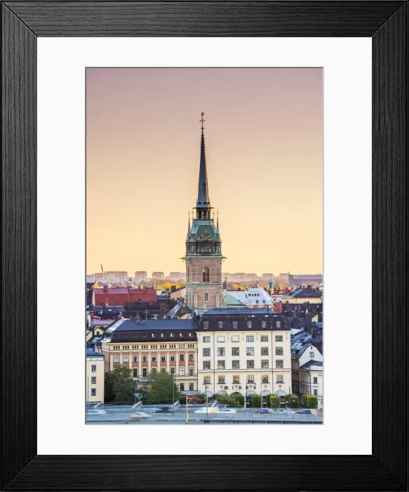 Framed Print : Gamla stan, Stockholm, Sweden, Northern Europe. Cityscape at sunrise Framed Print : Gamla stan, Stockholm, Sweden, Northern Europe. Cityscape at sunrise