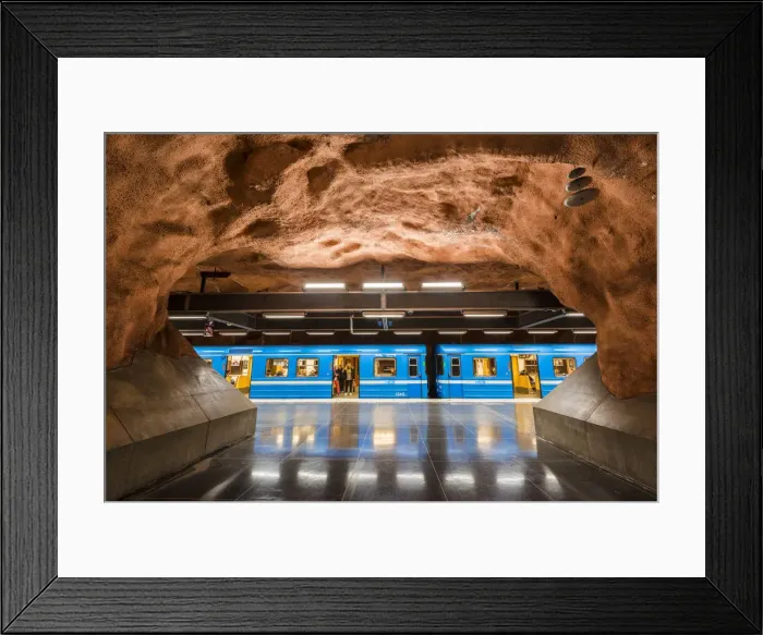 Framed Print : Stockholm, Sweden, Northern Europe. Decorated underground metro station Framed Print : Stockholm, Sweden, Northern Europe. Decorated underground metro station