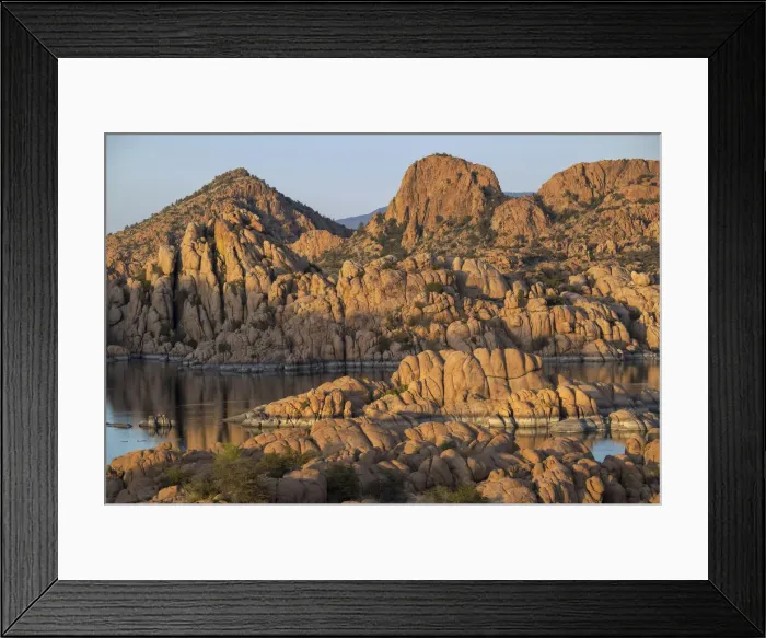 Framed Print : USA, Arizona, Prescott, Watson lake reservoir at sunset Framed Print : USA, Arizona, Prescott, Watson lake reservoir at sunset