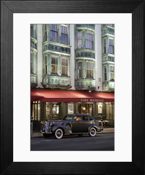 Framed Print : Vintage car parked outside the Columbus Tower, also known as the Sentinel Building Framed Print : Vintage car parked outside the Columbus Tower, also known as the Sentinel Building