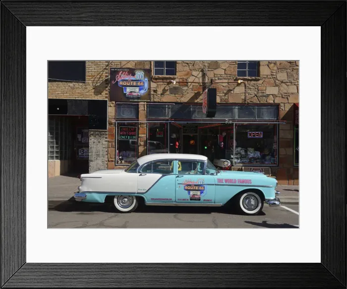 Framed Print : USA, Arizona, town of Williams, Vintage car on Route 66 Framed Print : USA, Arizona, town of Williams, Vintage car on Route 66