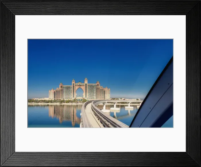 Framed Print : Monorail to Atlantis The Palm Luxury Hotel, Palm Jumeirah artificial island, Dubai Framed Print : Monorail to Atlantis The Palm Luxury Hotel, Palm Jumeirah artificial island, Dubai