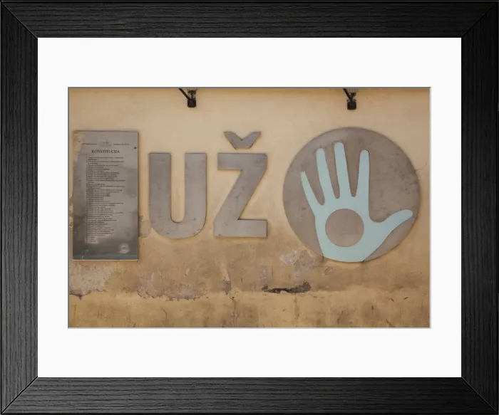 Framed Print : Lithuania, Vilnius, Uzupis Area, Bohemian Vilnius, Republic of Uzupis Constitution Framed Print : Lithuania, Vilnius, Uzupis Area, Bohemian Vilnius, Republic of Uzupis Constitution
