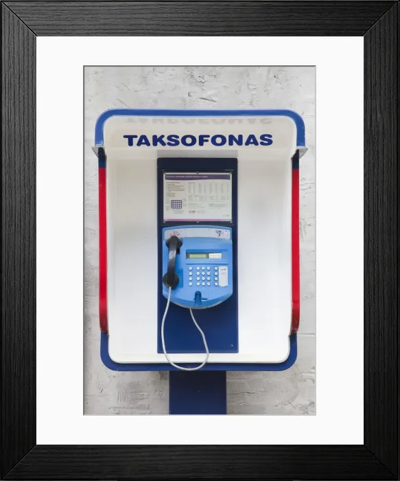 Framed Print : Lithuania, Vilnius-area, Lithuanian Public telephone
