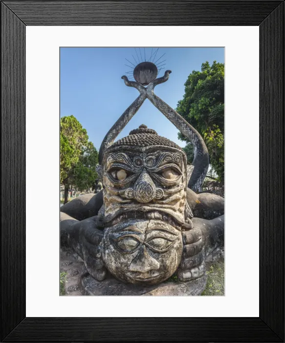 Framed Print : Laos, Vientiane, Xieng Khuan Buddha Park, statues of religious figures