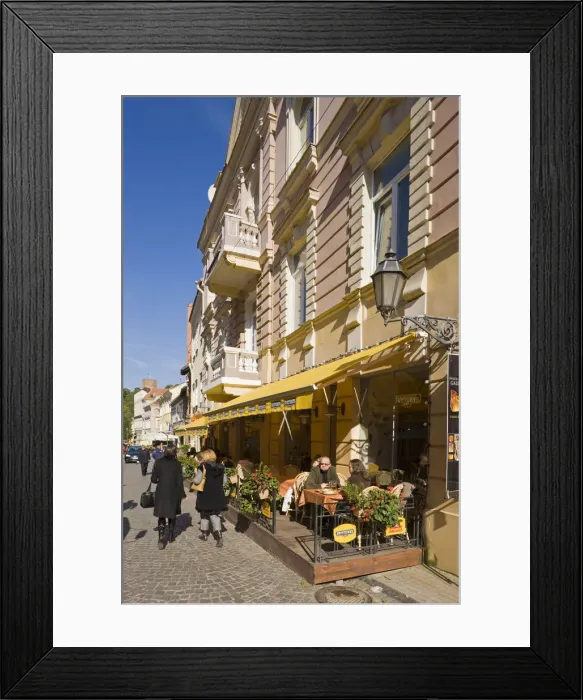 Framed Print : Lithuania, Vilnius, Old Town, street cafes along Pilies Street Framed Print : Lithuania, Vilnius, Old Town, street cafes along Pilies Street
