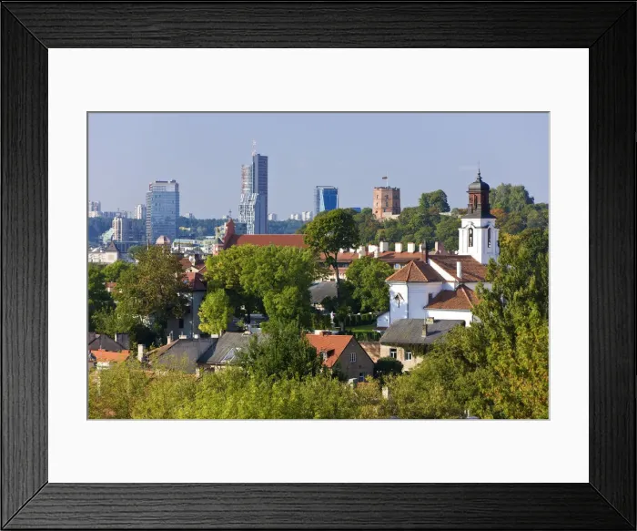 Framed Print : Lithuania, Vilnius, Old Town & modern city skyline Framed Print : Lithuania, Vilnius, Old Town & modern city skyline