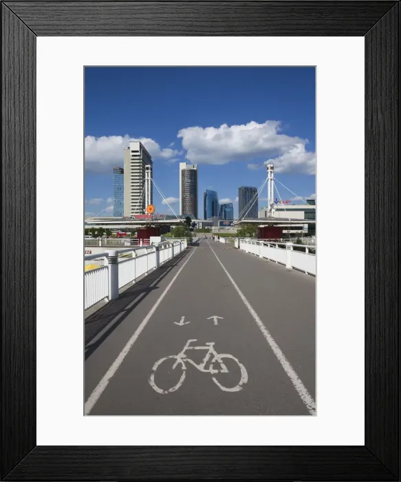 Framed Print : Lithuania, Vilnius, Snipiskes area viewed from Neris River Framed Print : Lithuania, Vilnius, Snipiskes area viewed from Neris River