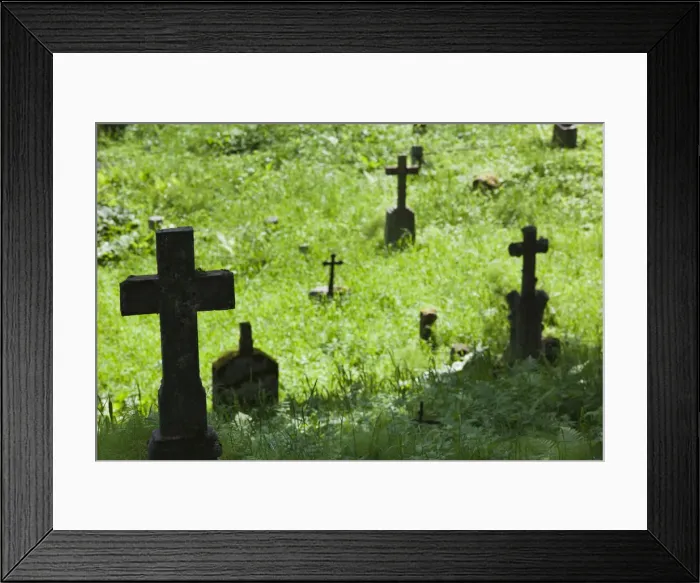Framed Print : Lithuania, Vilnius, Rasu Cemetery, gravestones Framed Print : Lithuania, Vilnius, Rasu Cemetery, gravestones