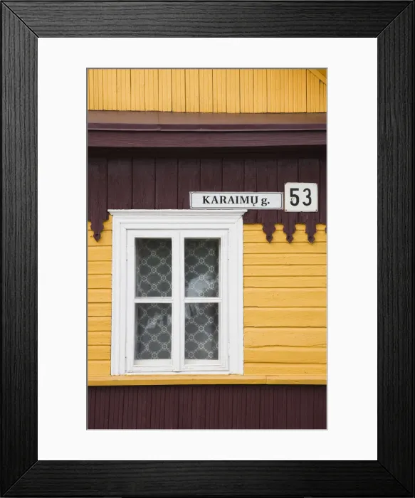 Framed Print : Lithuania, Trakai, Trakai Historical National Park, village house detail Framed Print : Lithuania, Trakai, Trakai Historical National Park, village house detail