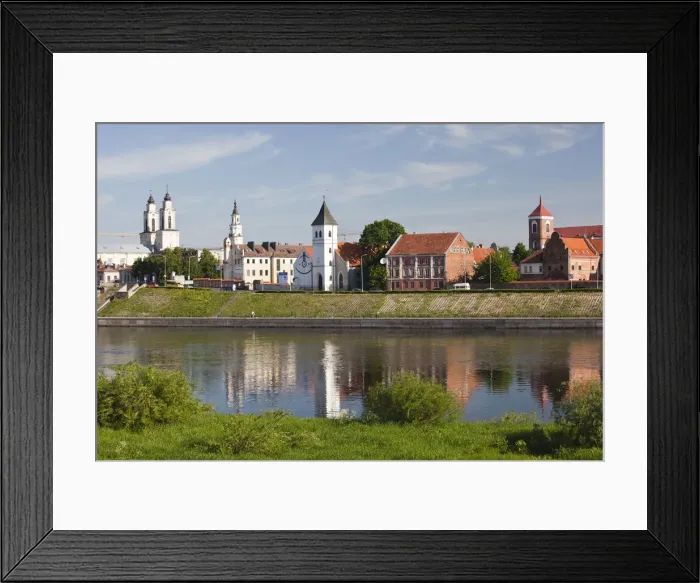 Framed Print : Lithuania, Central Lithuania, Kaunas, Old Town and Nemunas riverfront, morning Framed Print : Lithuania, Central Lithuania, Kaunas, Old Town and Nemunas riverfront, morning