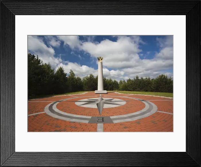 Framed Print : Lithuania, Vilnius-area, Bernotai, geographic center of Europe marker, Latitude 54-54 Framed Print : Lithuania, Vilnius-area, Bernotai, geographic center of Europe marker, Latitude 54-54