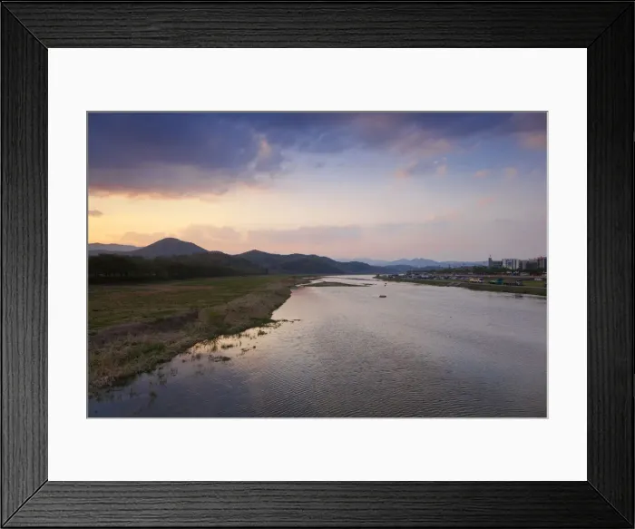 Framed Print : Korea, Gyeongsangbuk-do, Gyeongju, Hyeongangang River and Gyeongju city Framed Print : Korea, Gyeongsangbuk-do, Gyeongju, Hyeongangang River and Gyeongju city