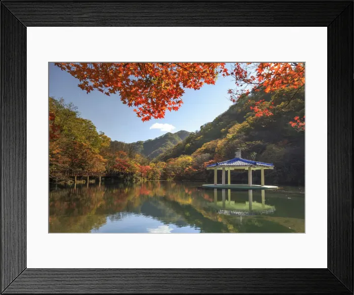 Framed Print : South Korea, Jeolla Do, Naejangsan National Park, Naejangsan Pond and Wuhwajeong Framed Print : South Korea, Jeolla Do, Naejangsan National Park, Naejangsan Pond and Wuhwajeong