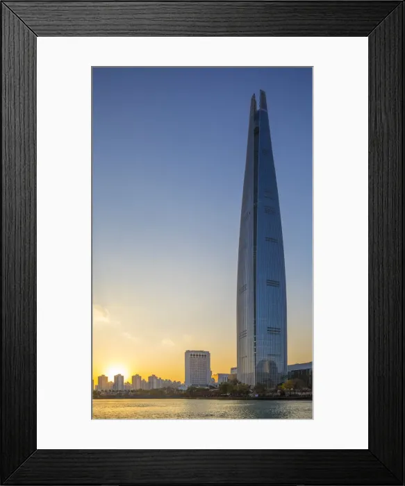 Framed Print : Lotte Tower (555m supertall skyscraper, 5th tallest building in the world when completed Framed Print : Lotte Tower (555m supertall skyscraper, 5th tallest building in the world when completed