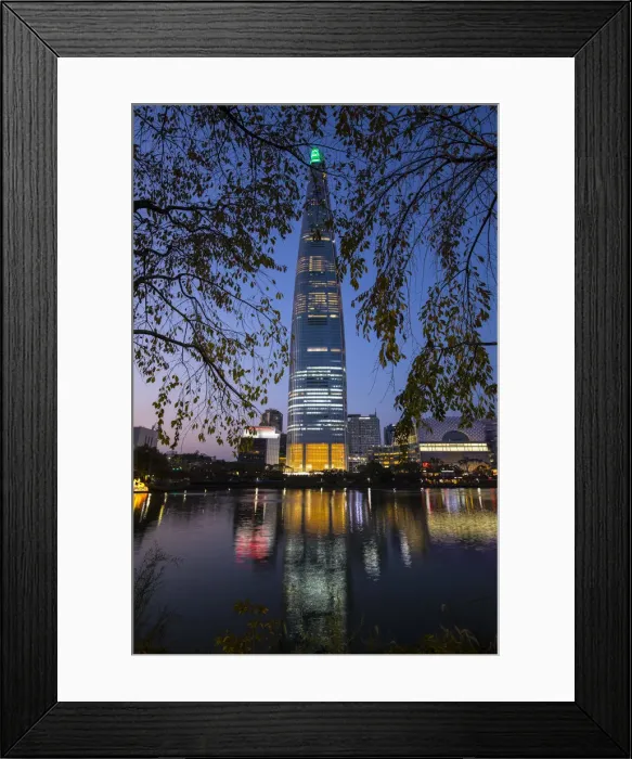 Framed Print : Lotte Tower (555m supertall skyscraper, 5th tallest building in the world when completed Framed Print : Lotte Tower (555m supertall skyscraper, 5th tallest building in the world when completed