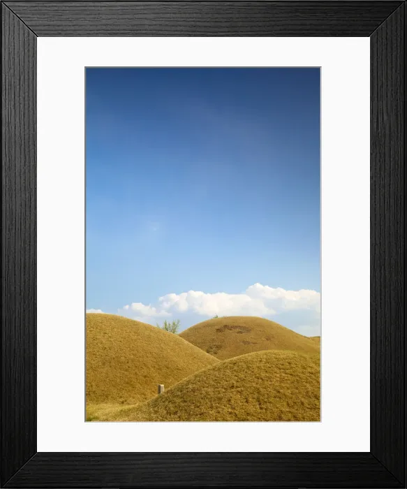 Framed Print : Korea, Gyeongsangbuk-do, Gyeongju, Tumuli Park, Daereungwon Royal tombs