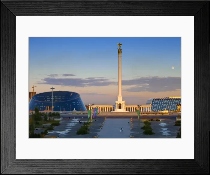 Framed Print : Kazakhstan, Astana, KazakYeli monument (Kazakh Country), Shabyt Palace of Arts Framed Print : Kazakhstan, Astana, KazakYeli monument (Kazakh Country), Shabyt Palace of Arts