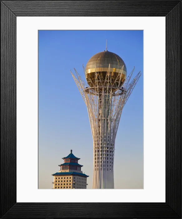 Framed Print : Kazakhstan, Astana, Nurzhol Bulvar - central boulevard, Bayterek Tower